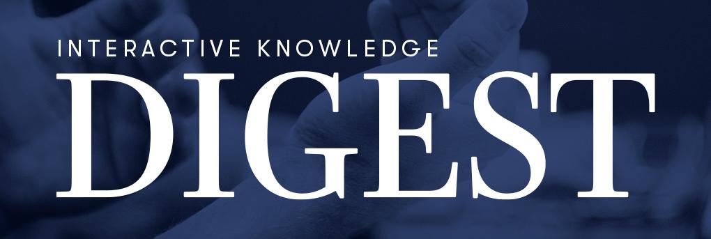Interactive Knowledge Digest text over clapping hands