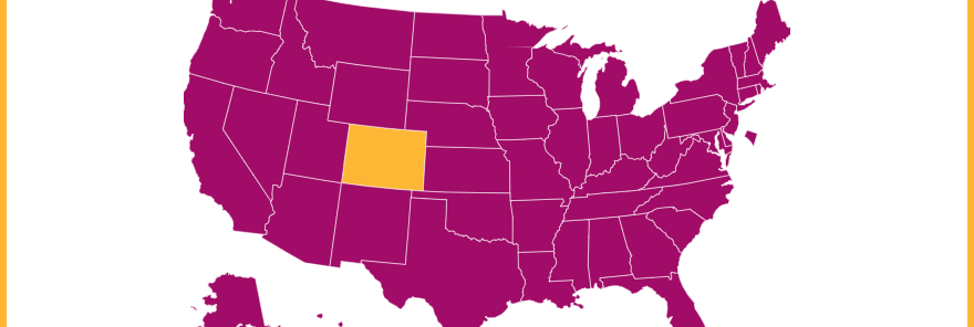 Screenshot of the State Level Telehealth Policies map and data for Colorado