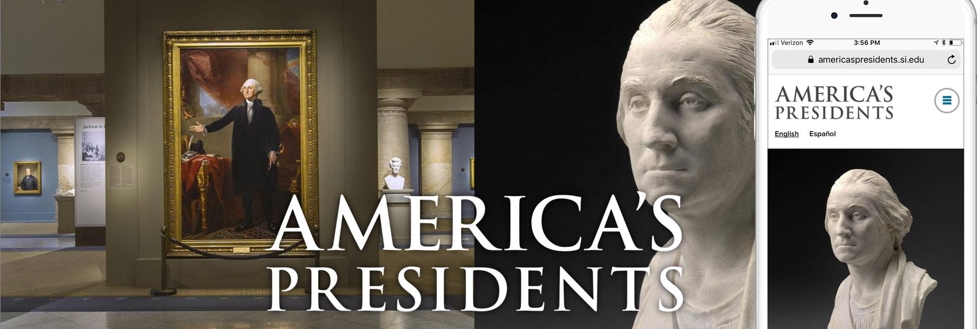 Desktop and mobile versions of the America's Presidents site