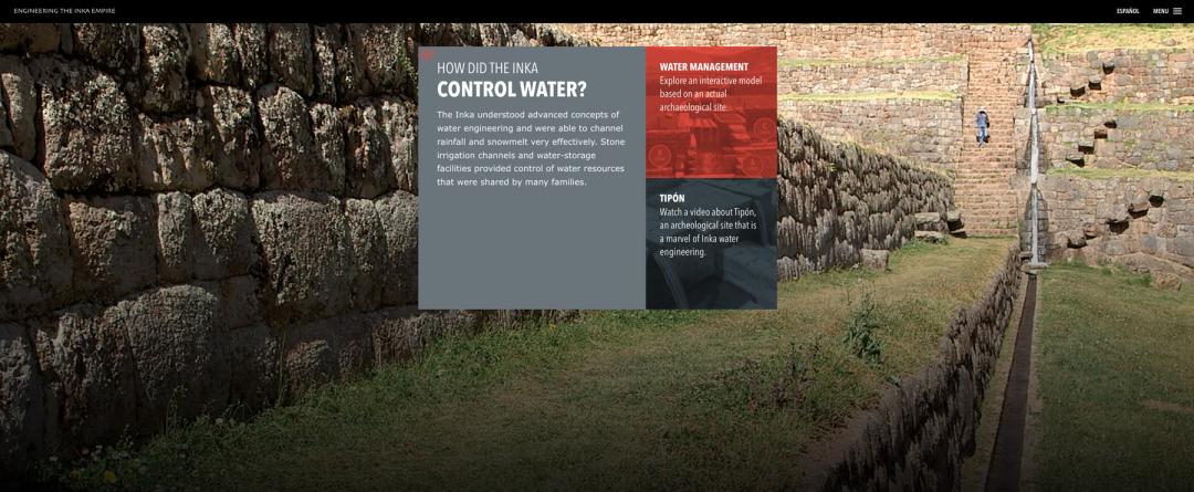 Screenshot. How did the Inka Control the Water is explained.