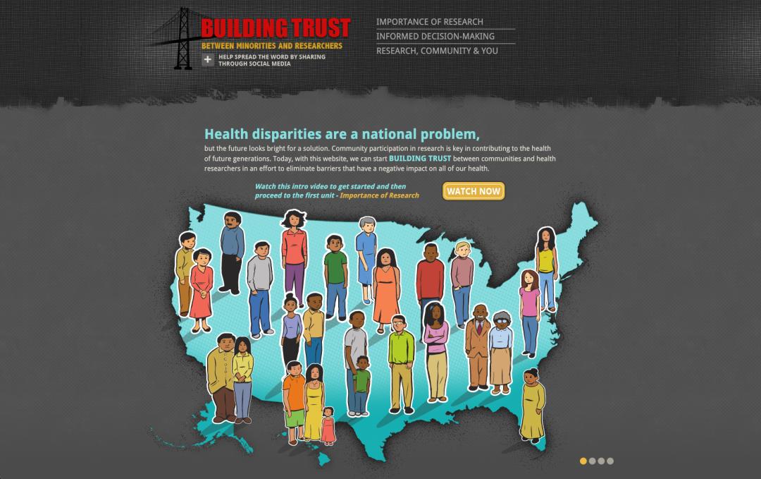 Screenshot of the Building Trust homepage